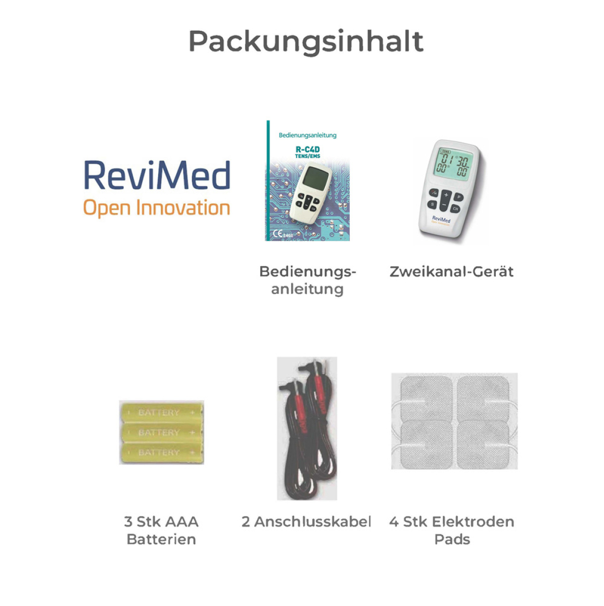 TENS EMS Massagegerät R-C4D mit 22 verschiedenen Programmen.